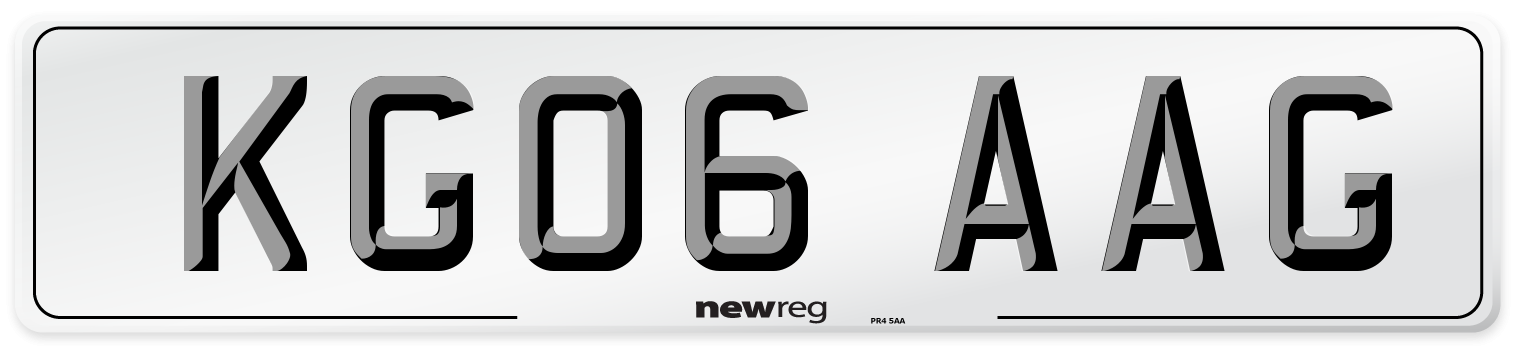 KG06 AAG Number Plate from New Reg